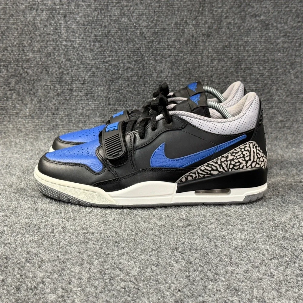 Jordan Legacy 312 Low Shoes Men's 8.5 Black Royal Leather Retro Athletic Sneaker